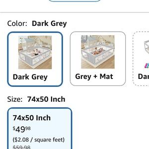 Dark Grey Playpen with Mat